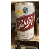 Schlitz trash can  8 1/2' dia x 15' tall