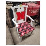 Huskers wood arm chair