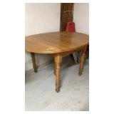 Oval Oak Drop Leaf Table   51 x 40 x 30