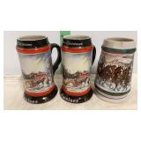 3 Budweiser Steins