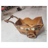 Wood Wheel Barrel - Decorative  12w x 24long x 16