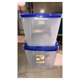 2 totes w/lids    22 x 16 x 12