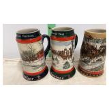 3 Budweiser Steins