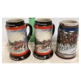 3 Budweiser Steins