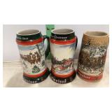 3 Budweiser Steins