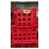 2 plastic milk crates 12 x 12 x 10