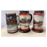 3 Budweister Steins