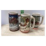 3 Budweiser Steins