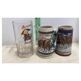 3 Budweiser Steins