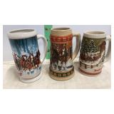 3 Budweiser Steins