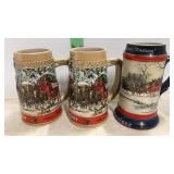 3 Budweiser Steins