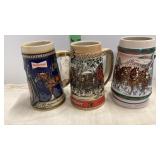 3 Budweiser Steins