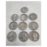 10Washington Quarters/ 90% silver