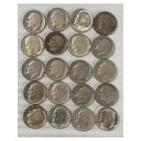 20 ROOSEVELT DIMES 90% SILVER