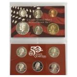 2004  SILVER PROOF SET 11 PC  1.85 FV   SILVER
