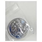 1 troy oz Walking Liberty  round .999 fine