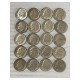 20 ROOSEVELT DIMES 90% SILVER