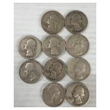 10 WASHINGTON QUARTERS 90%SILVER