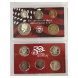 2001 SILVER PROOF SET  10 PC. 1.85 FV SILVER