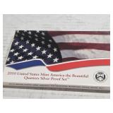 2010 SILVER AM. THE BEAUTIFUL QTRS PF. 1.25 FV 90%