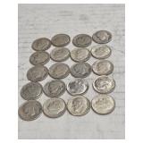 20 ROOSEVELT DIMES 90% SILVER