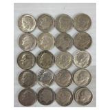 20 ROOSEVELT DIMES 90% SILVER