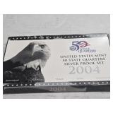 2004  SILVER QUARTER PROOF SET 1.25 FV 90%