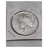 1925-P AU PEACE SILVER DOLLAR