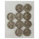 10 WASHINGTON QUARTERS 90%SILVER