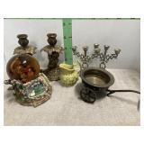 Snowglobe & candle holders