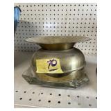 Brass Spitoon & Go Big Red Ashtray