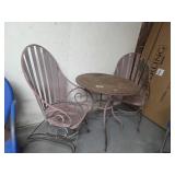 STEEL PATIO SET W/ 2 CHAIRS- 29X29