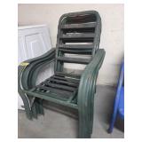4 METAL LAWN CHAIRS (NO PADS)
