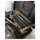 TOOL BOX W/ MISC PIPE WRENCHES