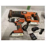 BLACK AND DECKER 20V 3/8" DRILL W BATTERY/CHARGER