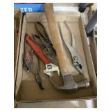 HAMMER, ADJUSTABLE WRENCH, PLIERS