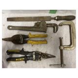 TIN SNIPS, FILE, C-CLAMPS