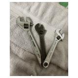 3 ADJUSTABLE WRENCHES