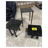 3 PC. METAL STAND 8" X 8" X 25"