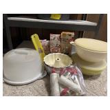 MISC TUPPERWARE & ANGEL FOOD CAKE PANS