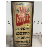 NO CREDIT SIGN - 8X19