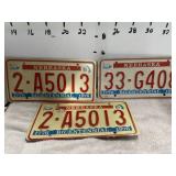 3 BICENTENNIAL LICENSE PLATES