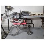 10" TABLE SAW ON COLLAPSIBLE FRAME WITH WHEELS