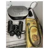 DREMEL FLEXSHAFT, BINOCULARS. ALARM CLOCK