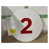 ROUND #2 14" DOUBLE SIDED METAL SIGN