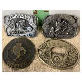 2-NE FIRE FIGHTER BUCKLES & 1 BUDWEISER