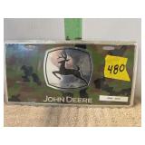 METAL JD LICENSE PLATE 12" X 6"