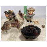 PIGGY BANK, COLLIE DOG PLANTER