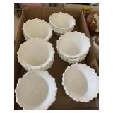 14 WHITE GLASS BERRY BOWLS