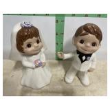 CERAMIC BRIDE AND GROOM 9"T